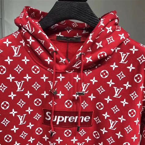 louis vuitton x supreme hoodie red fake|supreme and Louis Vuitton jumper.